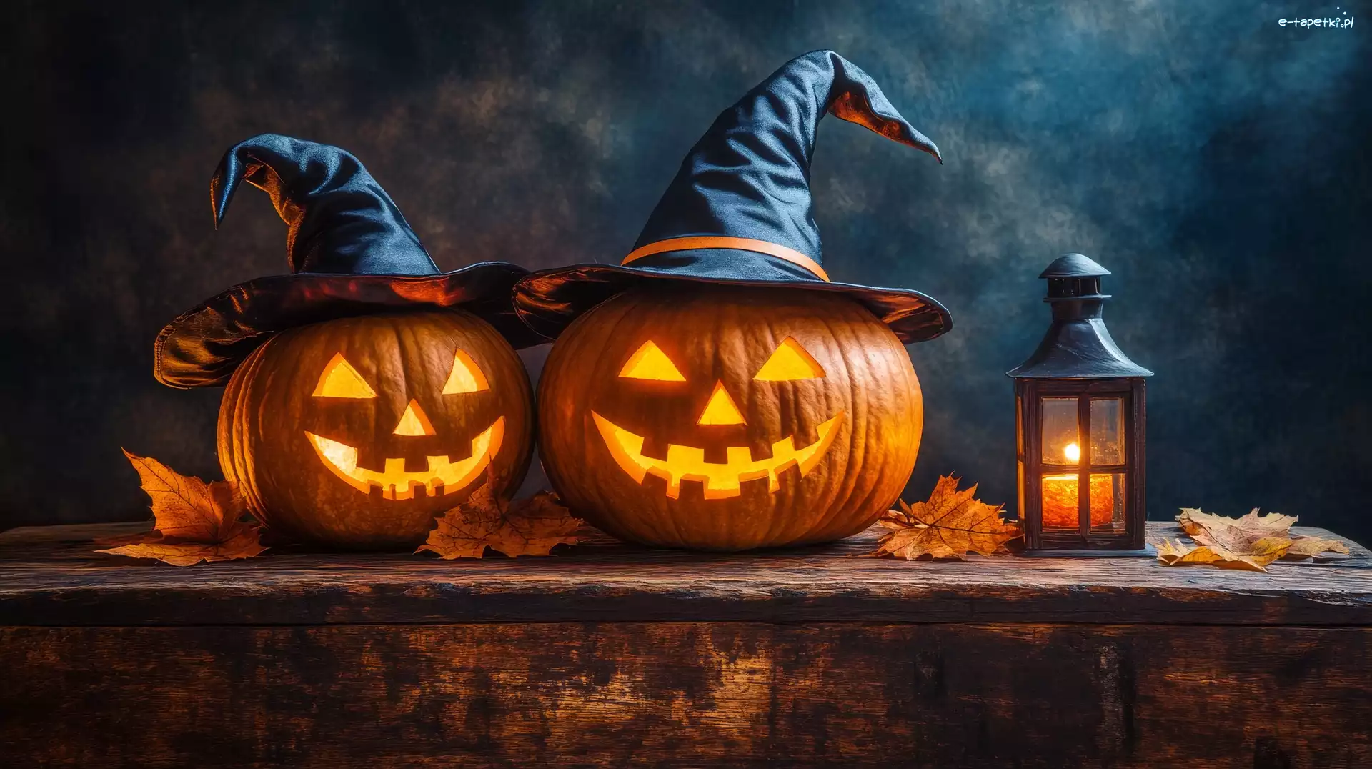 Dynie, Lampion, Kapelusze, AI, Halloween
