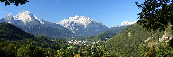 Niemcy, Góry Watzmann, Park Narodowy Berchtesgaden, Łąka, Las