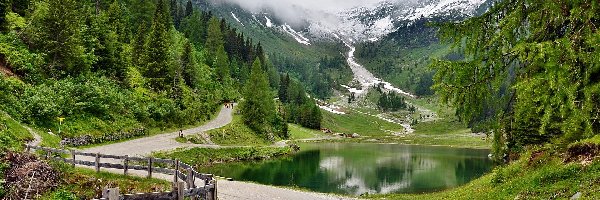 Droga, Góry, Jeziorko, Austria, Alpy