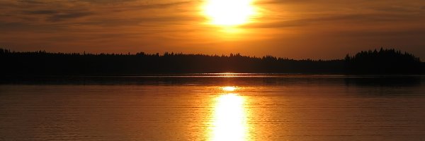 Słońca, Zachód, Jezioro