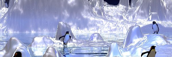 Lód, Pingwiny