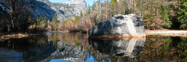 Stany Zjednoczone, Park Narodowy Yosemite, Stan Kalifornia, Góry, Jezioro Mirror Lake