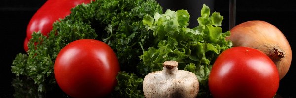 Pomidory, Warzywa, Sałata, Pieczarka