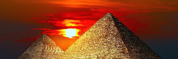 Piramidy, Słońca, Zachód
