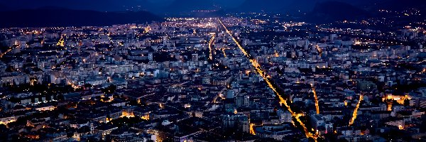 Grenoble, Noc, Miasto, Francja