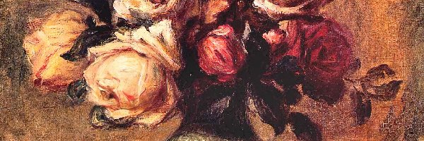 Róże, Renoir, Kwiaty, Bukiet, Reprodukcja, Obraz