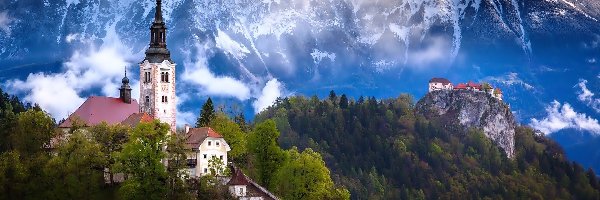 Kościół, Góry, Zamek, Słowenia, Las