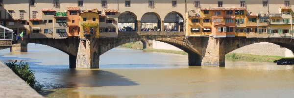 Most, Woda, Ponte Vecchio, Florencja