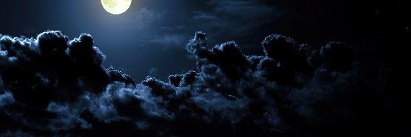 Noc, Chmury, Księżyc