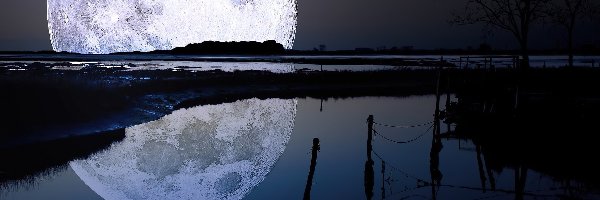 Odbicie, Księżyc, Jezioro