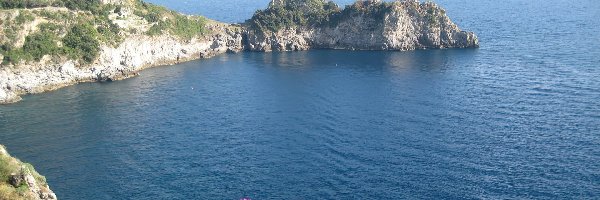 Morze, Kwiatki, Skały, Włochy, Amalfi