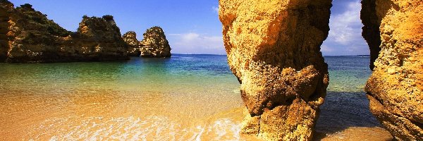 Skały, Portugalia, Algarve, Morze