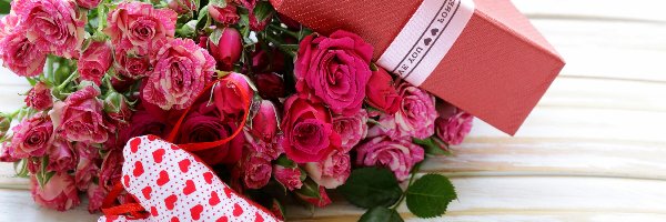 Kwiaty, Miłosne, Prezent, Róże
