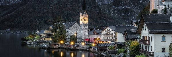 Hallstatt, Kościół, Jezioro, Austria