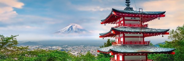 Góra, Japonia, Fuji, Pagoda