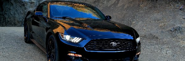 Czarny, Mustang, Ford, 2015, GT