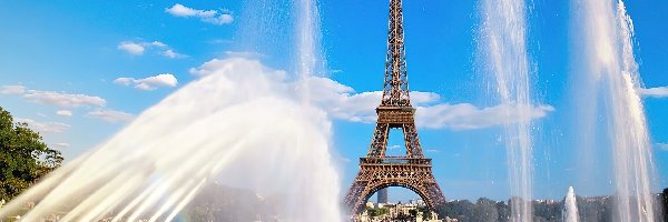 Wieża, Fontanna, Eiflla, Paryż