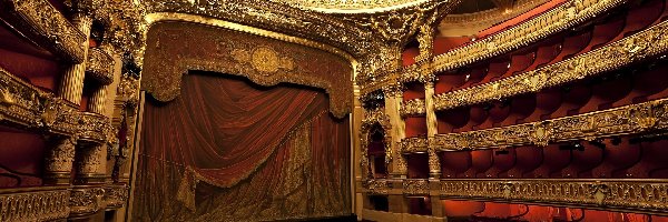 Scena, Opera Palais Garnier, Wnętrze, Widownia, Paryż, Francja