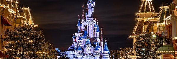 Zamek, Uliczka, Disneyland, Kalifornia, Domy
