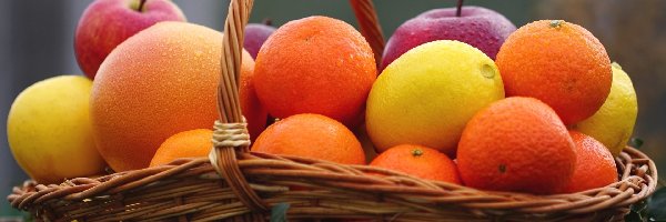 Owoce, Jabłka, Cytrusy, Kosz