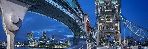 Most, Tower Bridge, Miasto nocą, Londyn