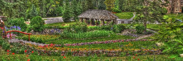 Altanka, Kwiaty, Ogród