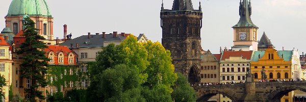 Czechy, Zabytki, Zdjęcie miasta, Praga, Rzeka, Most