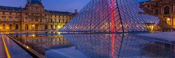 Francja, Pałac, Paryż, Piramida, Muzeum Luwr