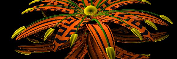 Kwiat, Pomarańczowy, Grafika 3D
