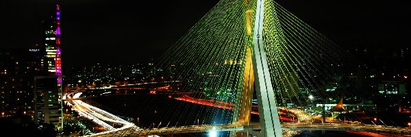 Most, Światła, Noc, Sao Paulo