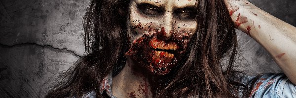 Zombie, Horror, Krew, Kobieta