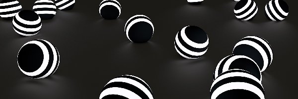 Czarno-białe, Kule, Grafika 3D