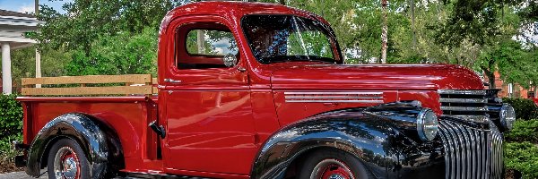 Czerwony, 1946, Chevrolet Pickup, Zabytkowy