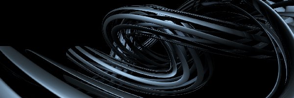 Spirala, Czarna, Grafika 3D