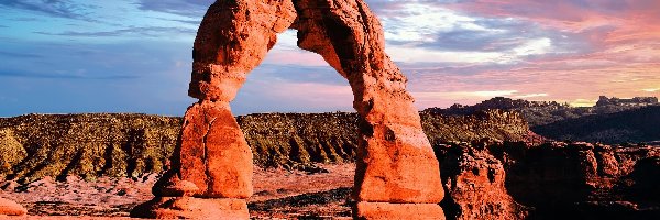 Łuk, Park Narodowy Arches, Skały, Delicate Arch, Stan Utah, Stany Zjednoczone
