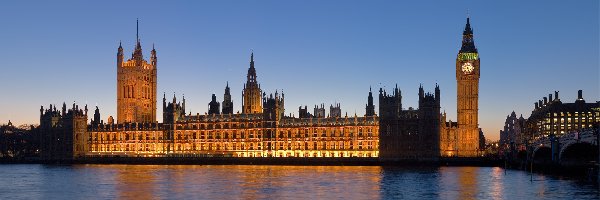 Pałac, Big Ben, Westminster, Londyn, Tamiza