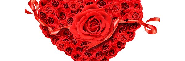 Serce, Róże, Czerwone, Walentynka