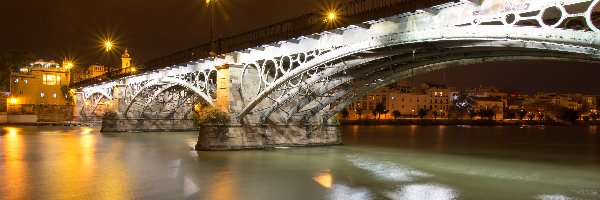 Most, Rzeka, Guadalquivir, Triana Bridge, Sevilla, Hiszpania