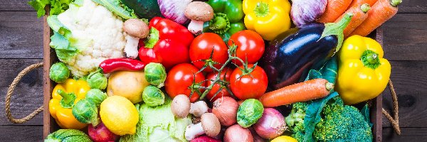 Różne, Owoce, Warzywa, Deski, Skrzynka