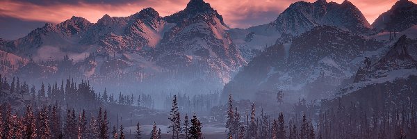 Gra, Krajobraz, Horizon Zero Dawn : The Frozen Wilds, Las, Góry