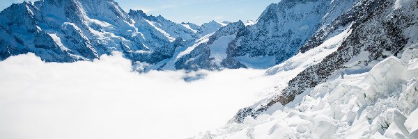 Śnieg, Alpy, Góry, Zima