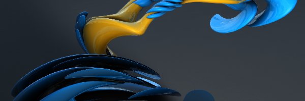 Żółty, Niebieski, Grafika 3D
