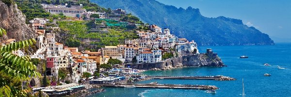Włochy, Wybrzeże, Morze, Amalfi, Miasto