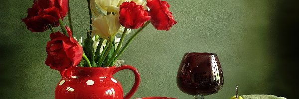 Tulipany, Wino, Czerwone, Kwiaty