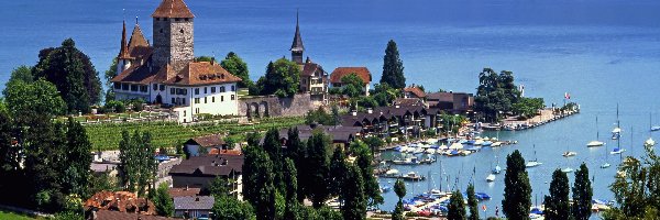 Miasto Spiez, Szwajcaria, Jezioro Thun, Zamek Spiez Castle
