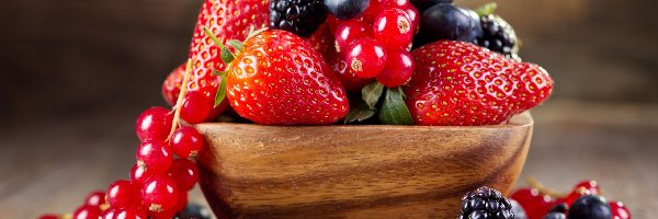 Naczynie, Truskawki, Owoce, Porzeczki, Jeżyny