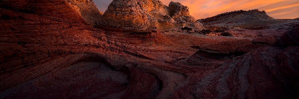 Stany Zjednoczone, White Pocket, Vermilion Cliffs National Monument, Formacje skalne, Skały, Arizona, Pomnik narodowy