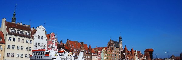 Gdańsk, Kamienice, Stare Miasto, Przystań, Statek