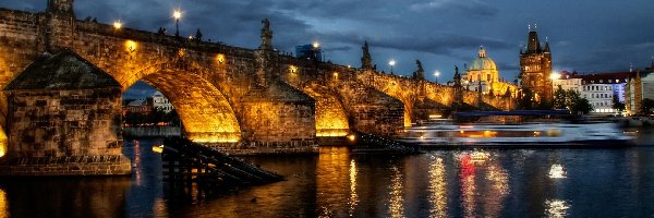 Rzeka, Czechy, Praga, Most