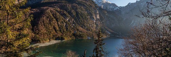 Dolina Almtal, Góry Alpy, Jezioro Almsee, Austria